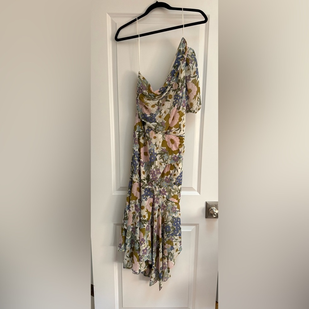 Astr Floral Maxi Dress in Pink, Blue, and Cream